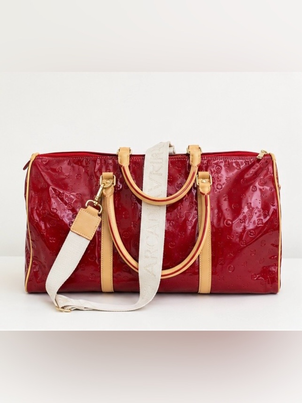 Arcadia Red High Gloss Travel Duffle OVERNIGHT BAG